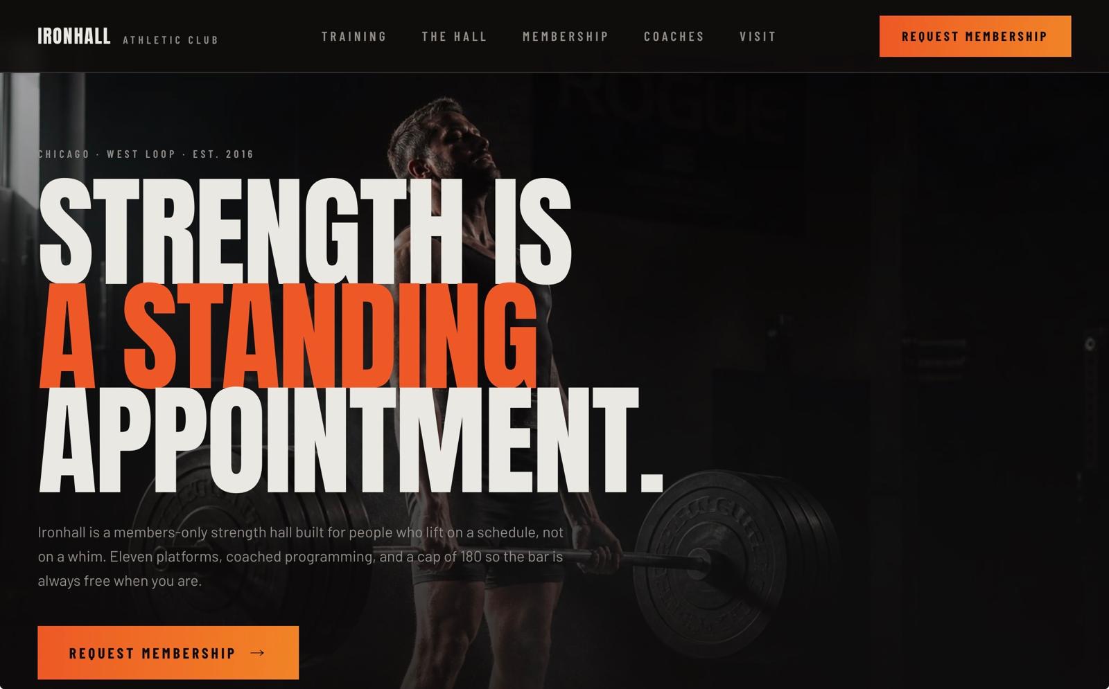 Modern Gym Website — fictional demo project screenshot